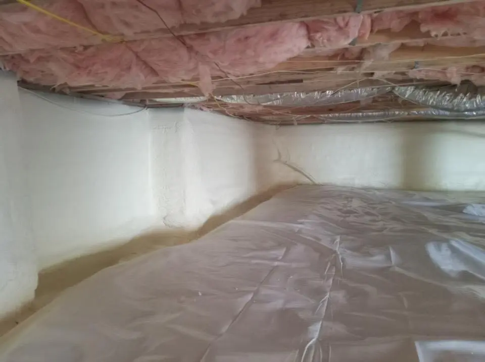 Crawl space encapsulation with closed-cell spray foam for Attic Insulation in Sycamore